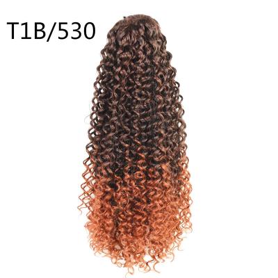 China Wholesale Hair U-tip Ponytail Curly Wavy Drawstring Ponytail Synthetic Black Fluffy Wavy Corn Long Ponytail for sale