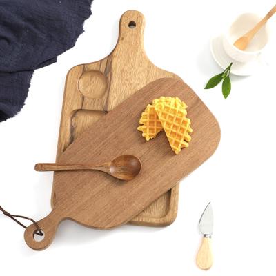 China Sustainable Kitchen Acacia Wood Rubber Multi Functional Cutting Board Serving Cutting Plate for sale