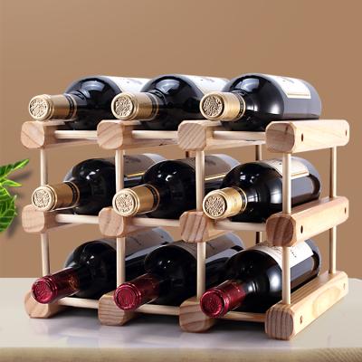 China Convertible Wood Wall Shelves For Kitchen Bottle Organizer Holder Stand Countertop Liquor Storage Shelf 2 Tier Ustic Metal And Wood Wine for sale