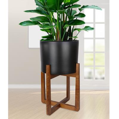 China Eco-friendly Rustic Wood Plant Display Rack Mid Century Potted Plant Rack for sale