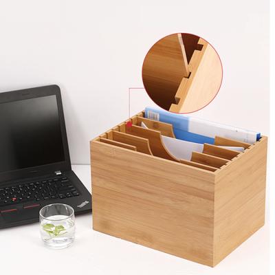 China Transitional Bamboo Desktop Document File Organizer Mail Letter A4 Paper Sorter Storage Organization Box for sale