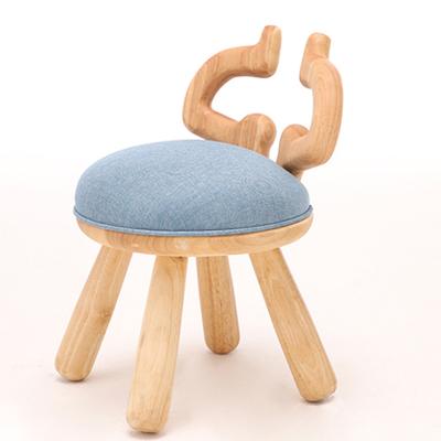 China Convertible Ware Fabric Ash Veneer Rubber Wood Stool Cut Shape Animal KIDS Chair Wood Stool for sale