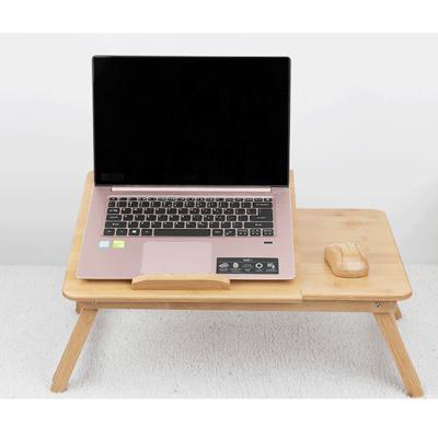 China Factory Wholesale Foldable Multifunctional Adjustable Bamboo Wooden Laptop Desk Smart Side Table for sale