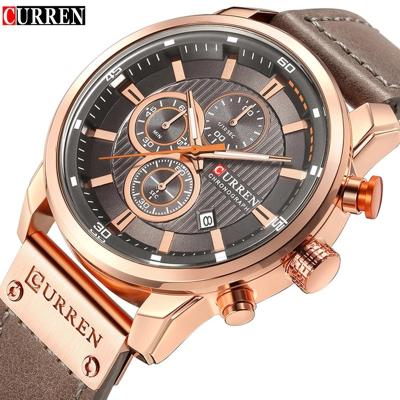 China Chronograph CURREN 8291 Brand Luxury Men Analog Leather Sports Watches Relogio Masculino Watches Mens Army Military Quartz Clock for sale