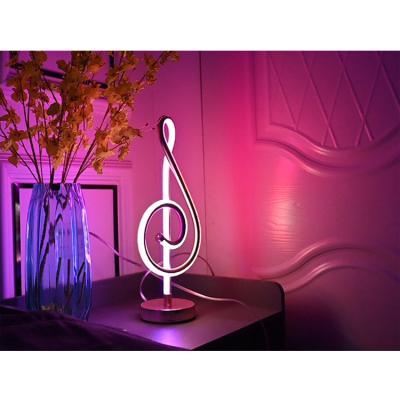 China Modern Music Symbol Aluminum Tube Bedside Led Desk Dimming Ambient Light Kids Room Table Lamp Eye-Friendly for sale