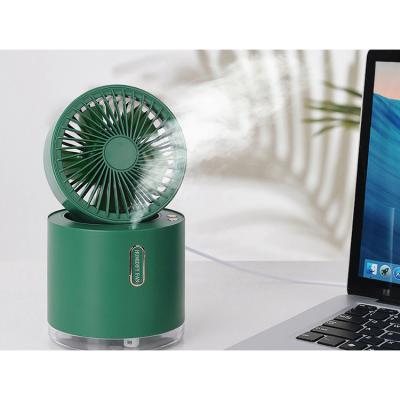 China Rechargeable Humidifiers USB Water Spray Fan Foldable Water Bottle Jet Mist Desktop Refilling Fan With Night Light for sale