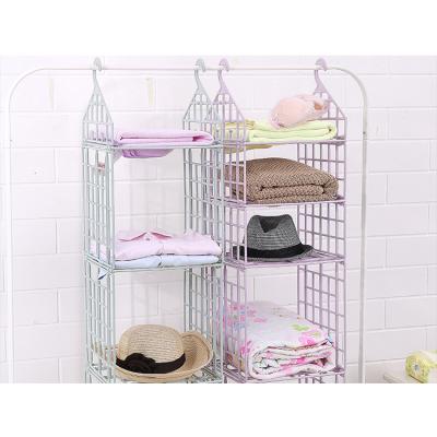 China Workable Combined Detachable Plastic Hanger Rack PP Storage Rack Underwear Bra Clothes Trousers Tie Pants Hanging Baskets for sale