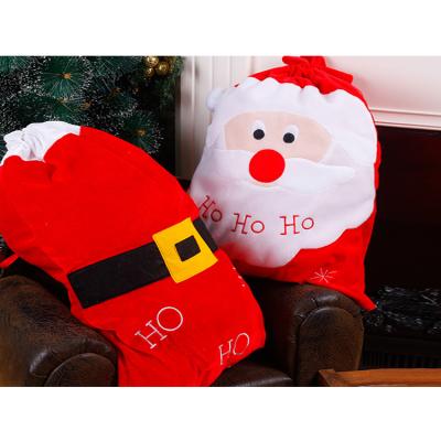 China Wholesale Party Decoration Christmas Doll Drawstring Gift Bags Kids Gifts Big Merry Christmas Santa Sacks for sale