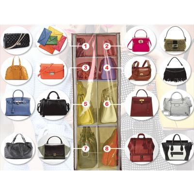 China Sustainable Popular Eco-friendly Folding Handbag Storage Organizer Custom Closet Hanging Handbag Storage Bags for sale