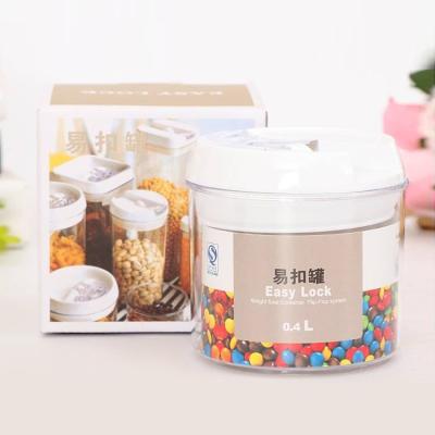 China Microwavable Maker Pop Clear Canister Jar Plastic Self Sealed Round Food Storage Container for sale