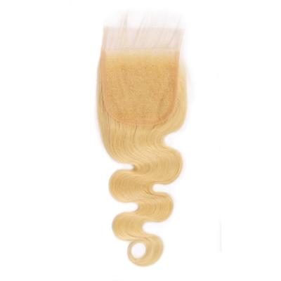 China 100% Body Wave 613 Straight Vietnamese Bundles And 4x4 Hd Lace Closure Human Hair Blonde Swiss Bone Lace Closure for sale