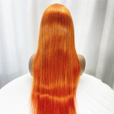 China Italian Body Wave 13x4 13x6 Hd Transparent Lace Wig With Baby Hair #350 Ginger Orange Raw Indian Wholesale Seller for sale