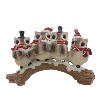 China Europe Fairy Garden Owls With Stumps, Fairy Craft Decor Mini Owls Miniature Figurines Garden Accessories Resin Animal for sale