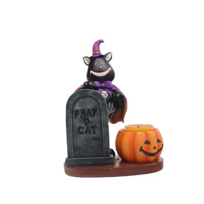 China RABBING D. CAT Halloween Resin Candle Holders from Europe - Home Decor and Holiday Decor - Suitable for Table, Bookshelf for sale