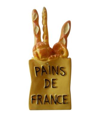 China Custom Europe Fridge Stickers Travel Souvenirs French Baguette Fridge Stickers Resin Opens Home Decor Fridge Magnets for sale