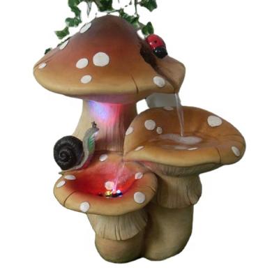 China Europe Resin Sparking Mushroom Shape Fountain Garden Decor Fountain Water Cascade Feature for sale