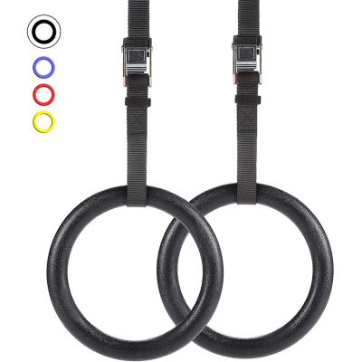 China Home Exercise Abs Perfect Gymnastic Strength Training Exercise Rings With Adjustable Straps For Workout for sale