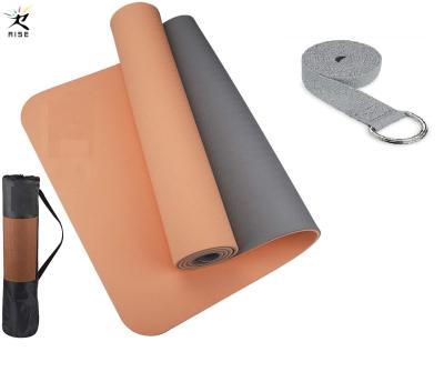 China Yoga exoersize eco-friendly yoga mat cork and natural rubber mat with yoga strap for sale