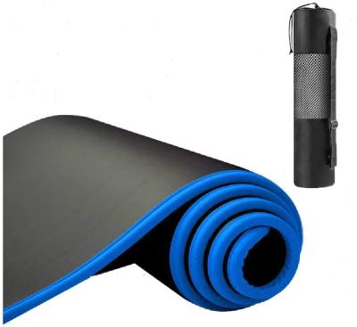 China Thicker Yoga Exercise Pilates Mat 10mm NBR Exercise Mat With Strap for sale