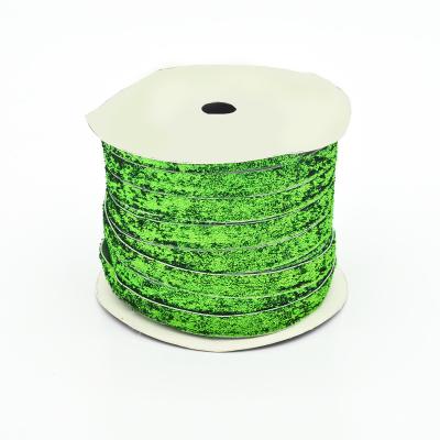 China Other Wholesale Green Metallic Metallic Flower Velvet Ribbon Handband Velvet Glitter Valentine's Decorative Ribbon for sale