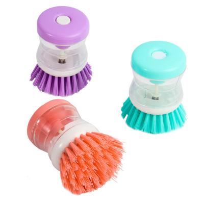 China Sustainable Low Price Household Kitchen Tools Plastic Cleaning Brushes Kitchen Brush With Soap Dispenser Dish Brush for sale