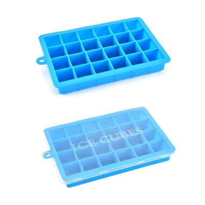 China Wholesale High Quality Viable Silicone Ice Cube Tray Mold Ice Cube Mold Silicone Ice Cube Tray With Lid for sale