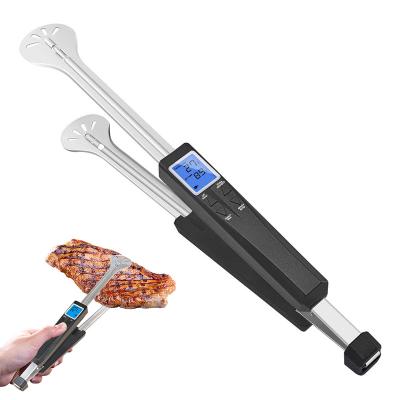 China Adjustable Thermostat Factory Supply Amazon Success Kitchen Accessories Grill TO GRILL Stainless Steel Food Tong With Thermometer Food Tongs for sale