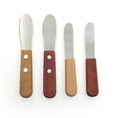 China Hot Sale Metal Wooden Style Kid and Adult Use Butter and Cheese Knife Bread Knife for sale