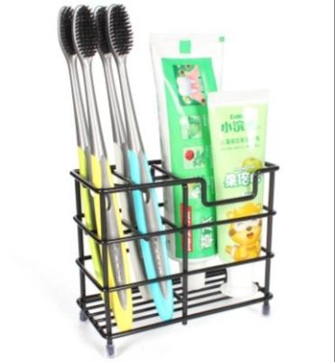 China Stocked toothbrush holder for the bathroom, black stainless steel bathroom accessories organizer for small spaces. for sale