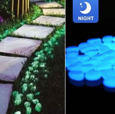 China Art Decor Glow in the Dark Garden Pebbles Glow Stones Rocks for Walkways Garden Path Patio Lawn Garden Yard Decor Luminous Stones for sale