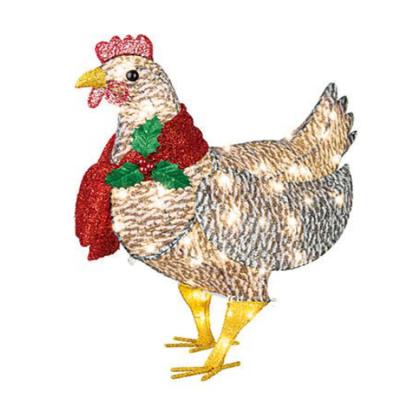 China Durable Lighting Chicken With Scarf Holiday Decoration , Christmas Chicken Lights Ornaments for sale