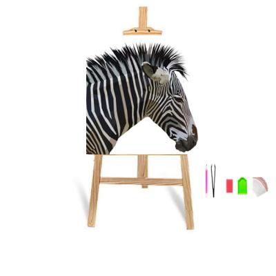 China Impressionist Zebra Diamond Painting for Adults, DIY Painting Paint by Numbers Unframed, 16x20inch for sale