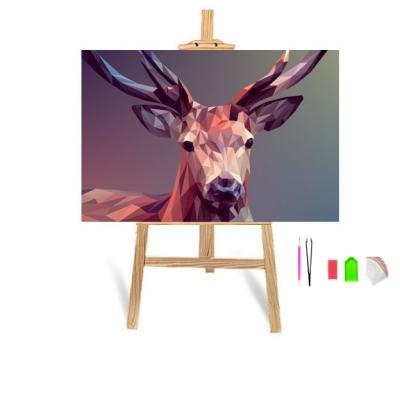 China Impressionist Deer Diamond Painting for Adults, DIY Painting Paint by Numbers Unframed, 16x20inch for sale