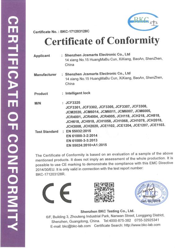 CE - Shenzhen Jcsmarts Electronic Co., Limited