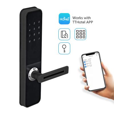 China Access Wilress Stainless Steel WiFi Online Door Electronic Smart Hotel Lock With Password Unlock Management System for sale