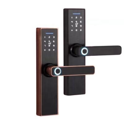 China Tuya Aluminum Cheap Apartment Wi-Fi / Hotel Electronic Anti-theft Digital Password Peotected Fingerprint Lock for sale