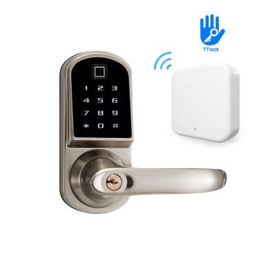 China Smart Apartment Apartment Door Lock TTlock App Remotely Open Electric Lock With Fingerprint Reader for sale