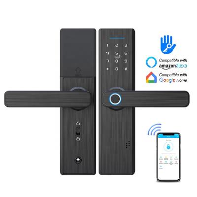 China Apartment DIY Apartment Electronic Keyless Biometric Fingerprint Lock With Single Latch On Wooden Door for sale