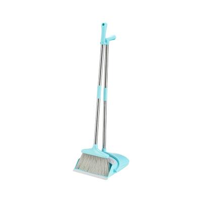 China Windproof broom and dustpan set stabilized feeds long extendable handle broom and dustpan set for sale