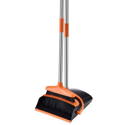 China Sweep Away Hair And Dust Amazon Hit Telescopic Handle Easily Long Folding Windproof Broom And Dustpan Set for sale