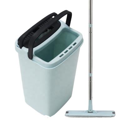 China Sustainable Effortless Double Sided Wet Dry Mop Self-Washing Self-Washing Squeeze Dry Mop And Bucket Flat Set for sale