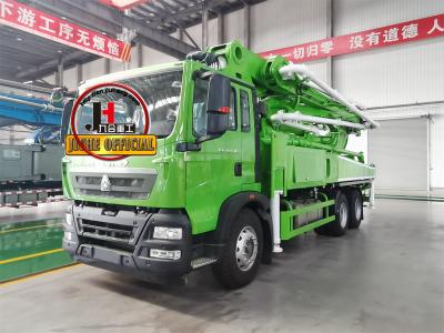 China JIUHE 38m 38X-5RZ-3 Betonpumpen Lkw Preis Lkw Montierte Pumpe für Beton zu verkaufen