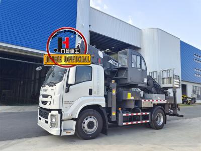 China JIUHE JIEFANG 4*2 Hydraulische Aufzugsplattform Lkw 45m Lkw montierte Luftarbeitsplattform mit Eimer zu verkaufen