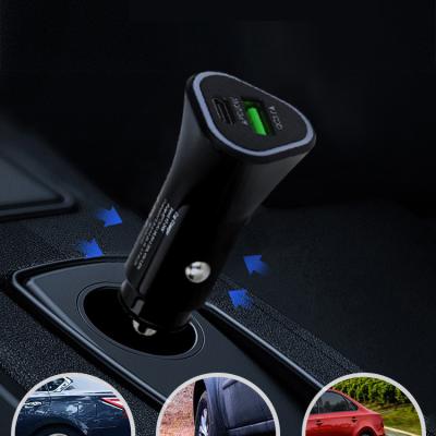 China Mobile phone charging mini dual port electric usb 3.0 in-car qc3.0 +pd 20w fast charging car charger for iphone samsung cellphones for sale