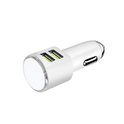 China Wholesale New China-chic Exquisite Appearance OEM Usb Car Charger Dual Ported Universal With Lights Up Led Blue for sale