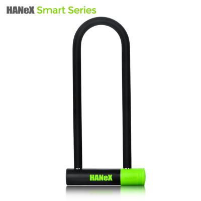 China Enclosed Tuya Bike Scooter Lock 120dB Shackle 14mm Long 300mm Alarm U-Lock Diameter Zinc Alloy Intelligent Anti-theft Passage for sale