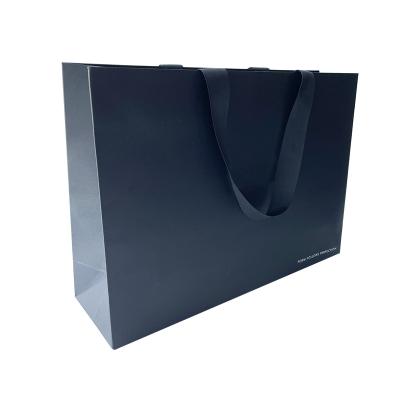 China Recyclable Custom Printed Cardboard Paper Luxury Foldable Foldable Reusable Reusable Silver Shopping Bag for sale