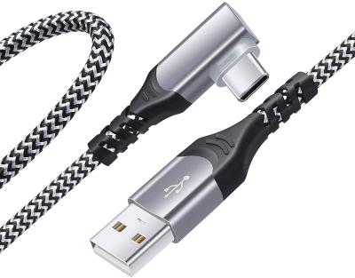 China Fast Charging Type 3A 5A USB A Cable Fast Charging USB C to USB C 90 Degree Durable Nylon Braided Cable For Samsung Galaxy S10 for sale