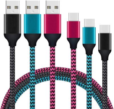 China OEM Factory Metal Case USB Fast Charging Type C Cable Pigtail USB C Cable Transfer Nylon USB C Charging Fast Charger For Samsung Galaxy for sale