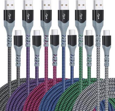 China Quick Charging Speed ​​Type C 3ft/6ft Customized Length USB Cable Braided Nylon USB C Charging Cable For Samsung Galaxy S10 S9 S8 Plus S10E, Note10 for sale